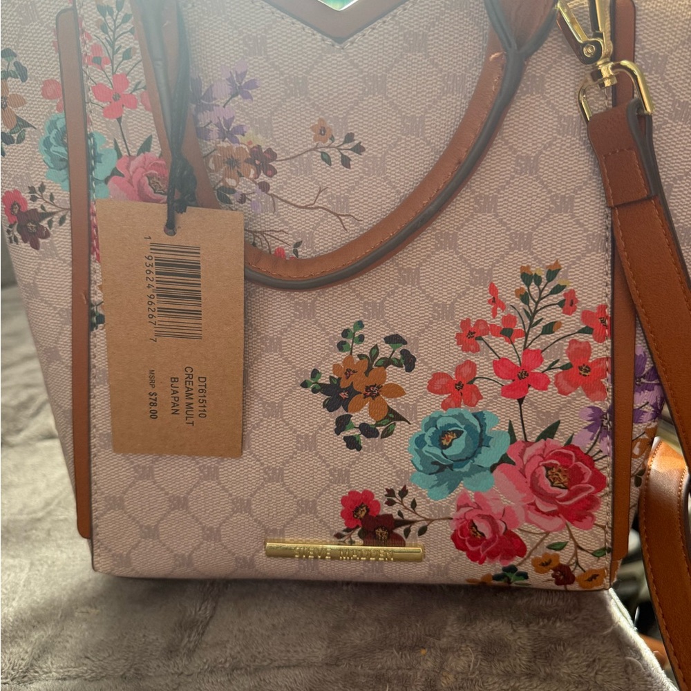Steve Madden Floral Shoulder Bag - Pink and Brown